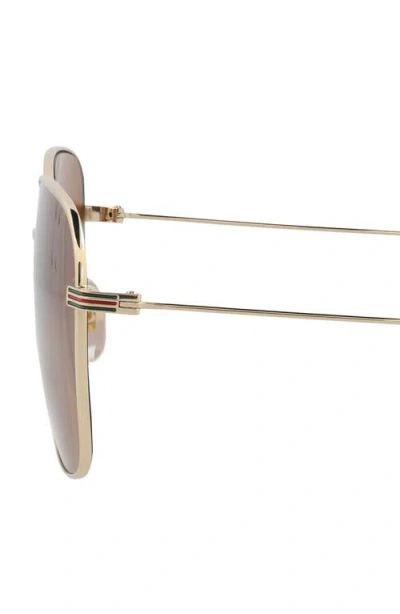 Gucci 61mm Square Sunglasses In Brown