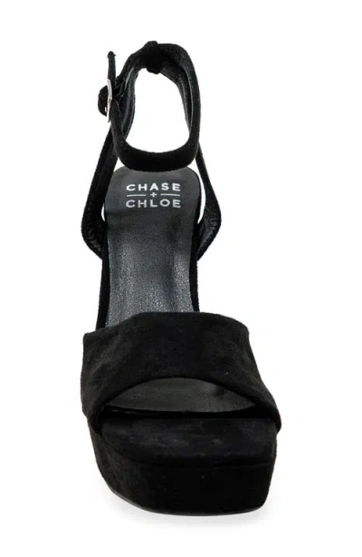 Chase & Chloe Chase And Chloe Ankle Strap Platform Pump In Black