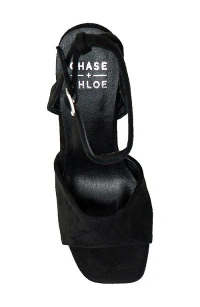 Chase & Chloe Chase And Chloe Ankle Strap Platform Pump In Black