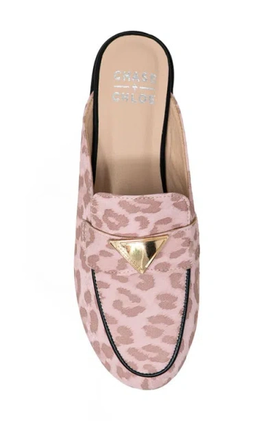 Chase & Chloe Chase And Chloe Loafer Mule In Pink