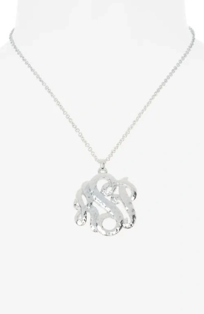 Karine Sultan Monogram Pendant Necklace In Neutral