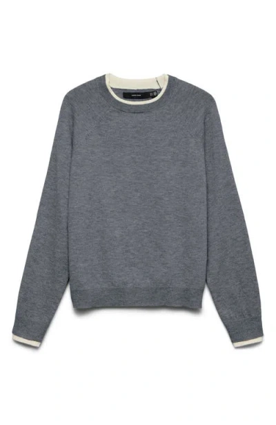 Vero Moda Wonderful Faux Layered Sweater In Gray