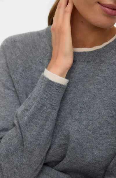 Vero Moda Wonderful Faux Layered Sweater In Gray