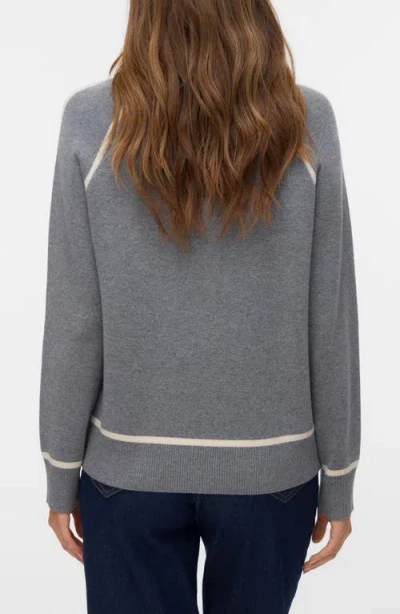 Vero Moda Mock Neck Raglan Sleeve Sweater In Gray