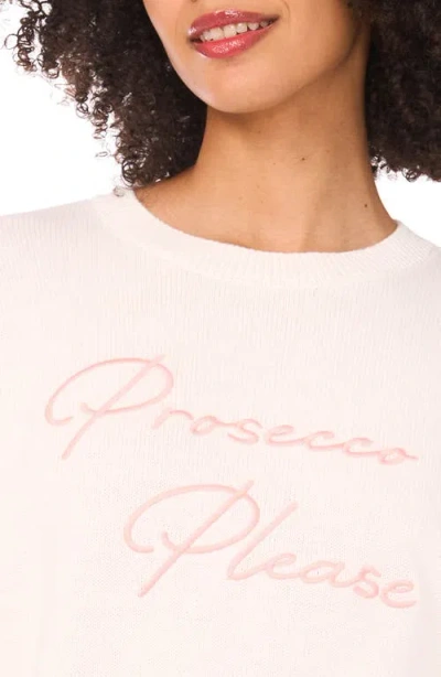 Cece Prosecco Please Cotton Sweater In Pink
