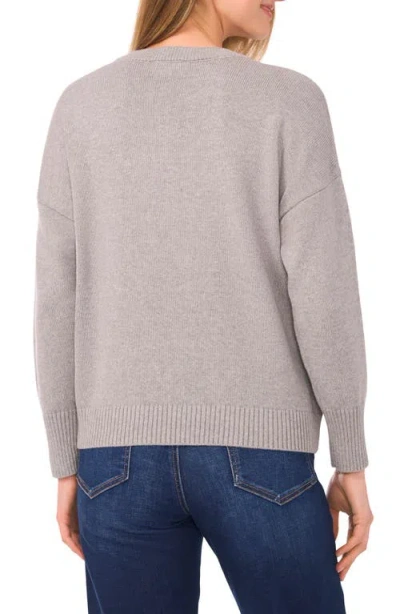 Cece Weekend & Wine Cotton Sweater In Gray