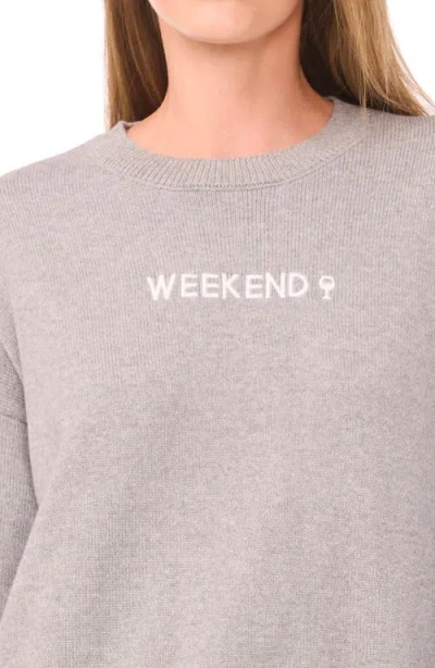 Cece Weekend & Wine Cotton Sweater In Gray