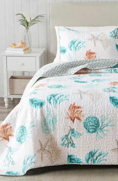 Woven & Weft Watercolor Coastal Quilt & Sham Set In Orange