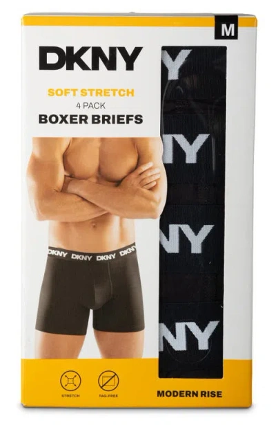 Dkny Pack Of 4 Assorted Boxer Briefs In Black