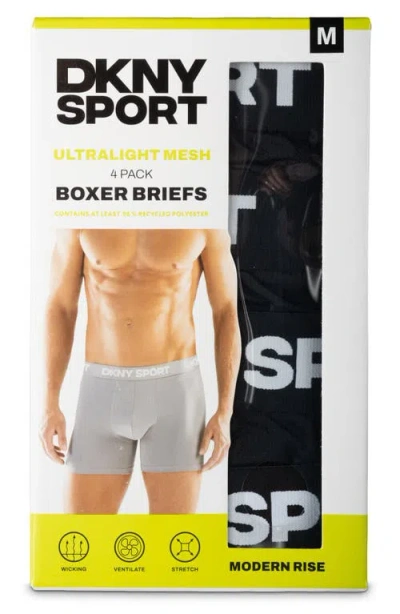 Dkny Pack Of 4 Assorted Boxer Briefs In Black