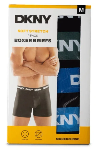 Dkny Pack Of 4 Assorted Boxer Briefs In Black