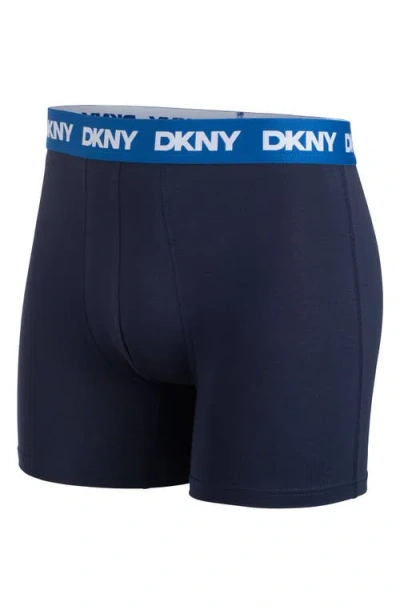 Dkny Pack Of 4 Assorted Boxer Briefs In Blue