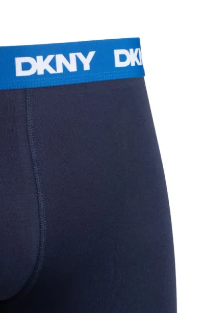 Dkny Pack Of 4 Assorted Boxer Briefs In Blue