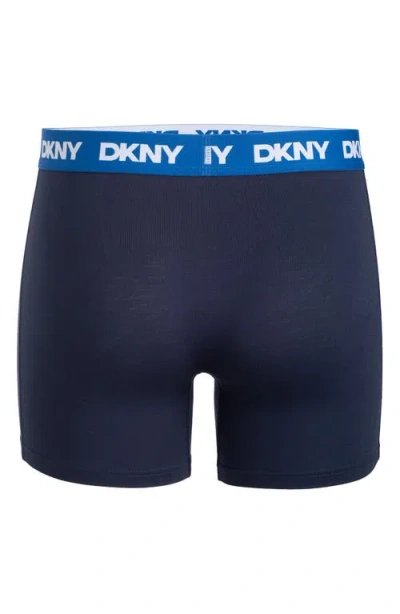 Dkny Pack Of 4 Assorted Boxer Briefs In Blue