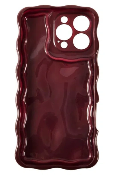 Auramma Meteorite Wavy Iphone 16 Pro Max Phone Case In Burgundy
