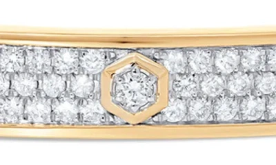 Sara Weinstock Honeycomb Pavé Diamond Bangle In Gold