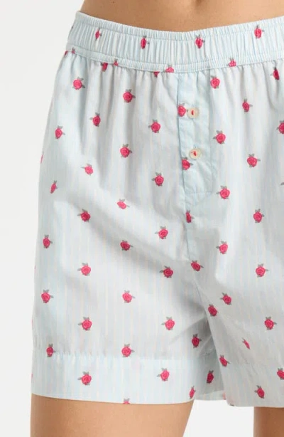 Open Edit Oversize Boyfriend Boxer Shorts In Blue