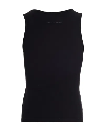 Mm6 Maison Margiela Numeric Logo Patch Stretch Cotton Tank In Blue