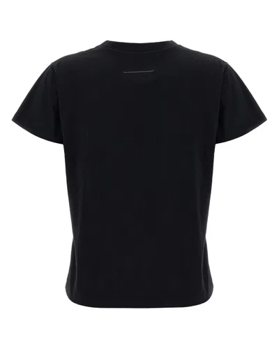 Mm6 Maison Margiela Patch Cotton T-shirt In Black