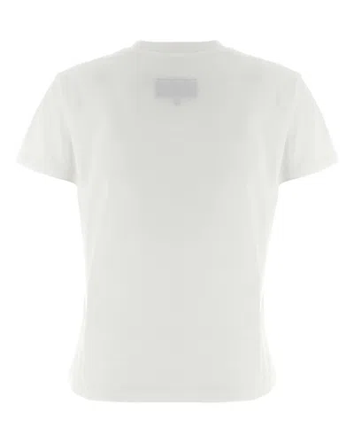 Mm6 Maison Margiela Women White Logo Cotton T-shirt, S Luxury T-shirts For Women Darveys
