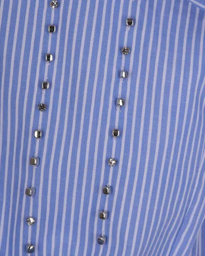 Pinko Camicia Carley Con Strass E Borchie In Blue