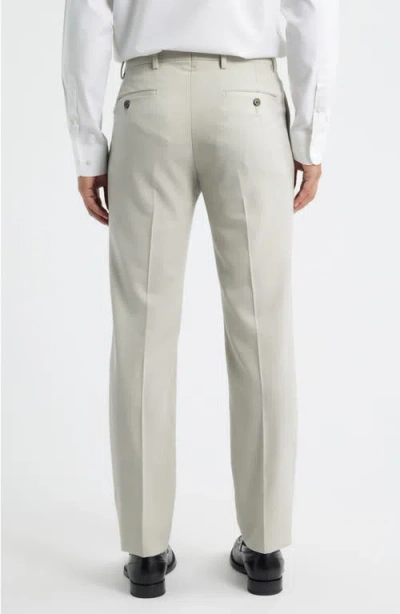 Berle Flat Front Worsted Wool Gabardine Pants In Neutral