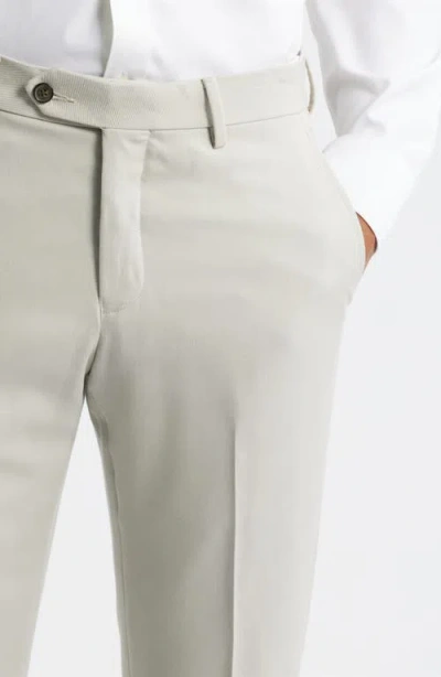 Berle Flat Front Worsted Wool Gabardine Pants In Neutral