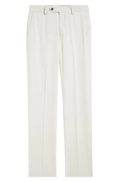 Berle Flat Front Worsted Wool Gabardine Pants In Neutral