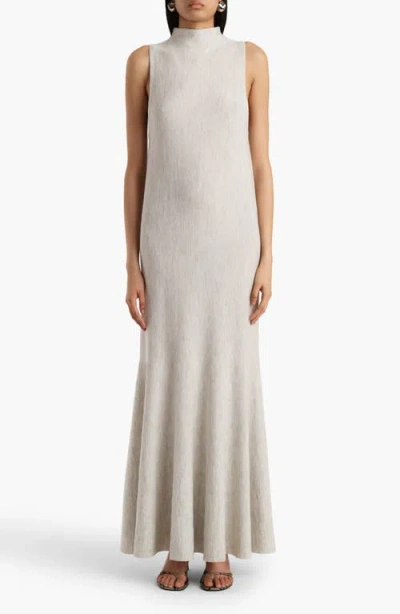 Khaite Margo Mockneck Merino-wool Maxi Dress In White