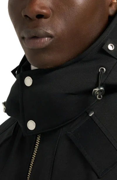 Moose Knuckles Original Genuine Shearling Trim Water & Wind Resistant 650 Fill Power Down Ballistic  In Black