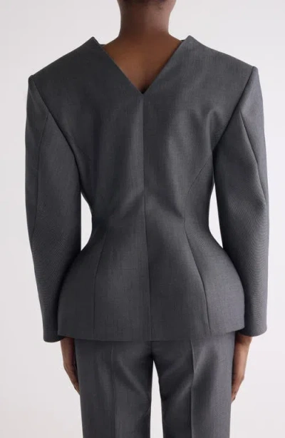 Givenchy Slashed Stretch Wool Blend Jacket In Black