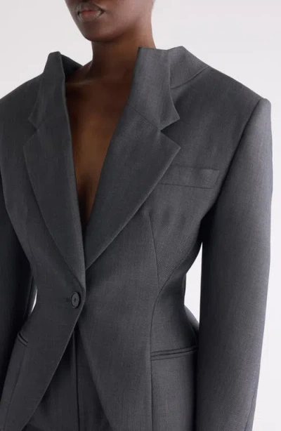 Givenchy Slashed Stretch Wool Blend Jacket In Black
