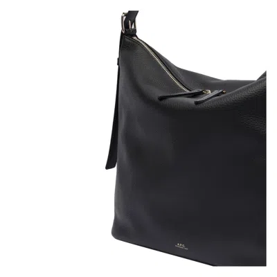 Apc A.p.c. Vera Maxi Smooth Leather Bag In Black
