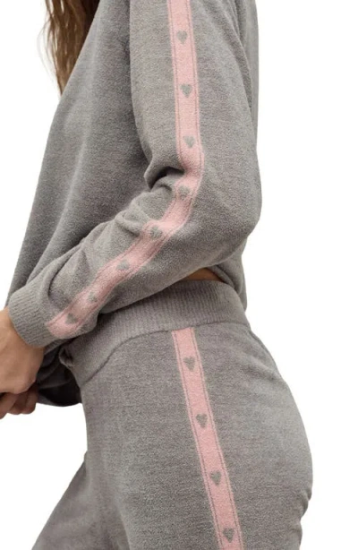 Barefoot Dreams Cozychic® Ultra Lite® Heart Stripe Joggers In Gray