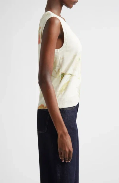 Carolina Herrera Poppy Print Silk & Cotton Sweater Tank In Multi