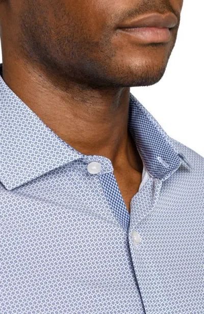 Wrk W.r.k Regular Fit Octagon Geo Performance Dress Shirt In Blue