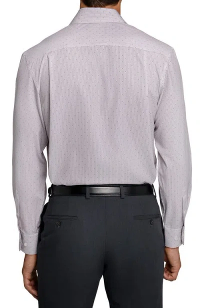 Wrk W.r.k Regular Fit Stripe Dot Performance Dress Shirt In Brown