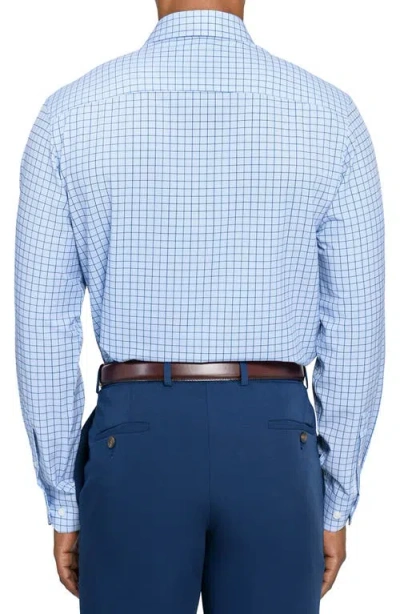 Wrk W.r.k Regular Fit Blue Check Performance Dress Shirt In Multi