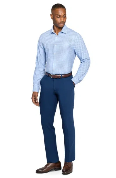 Wrk W.r.k Regular Fit Blue Check Performance Dress Shirt In Multi