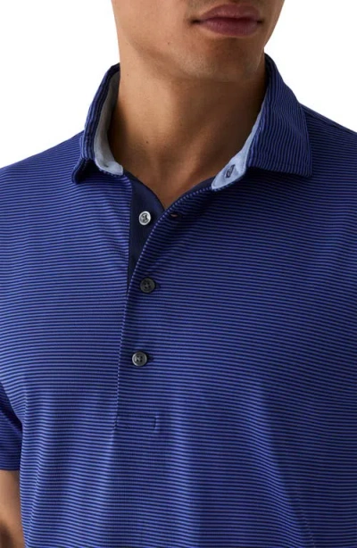 Greyson Saranac Stripe Golf Polo In Blue
