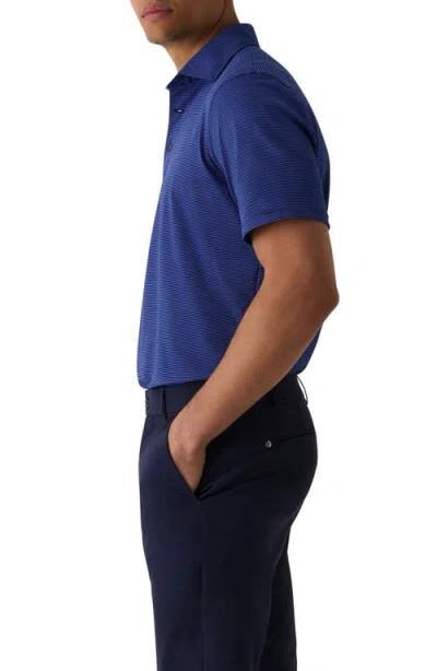Greyson Saranac Stripe Golf Polo In Blue
