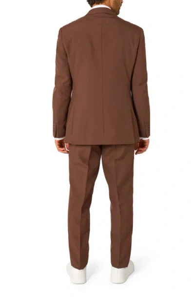 Opposuits Bold Brown Slim Fit Two-piece Suit & Tie Set In Brown
