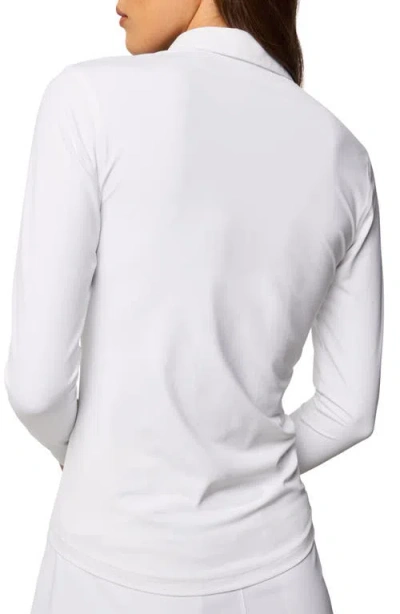 Greyson Scarlett Long Sleeve Stretch Nylon Polo In White