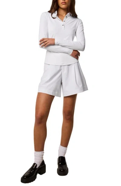 Greyson Scarlett Long Sleeve Stretch Nylon Polo In White