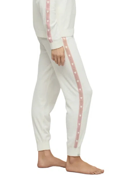 Barefoot Dreams Cozychic® Ultra Lite® Heart Stripe Joggers In White
