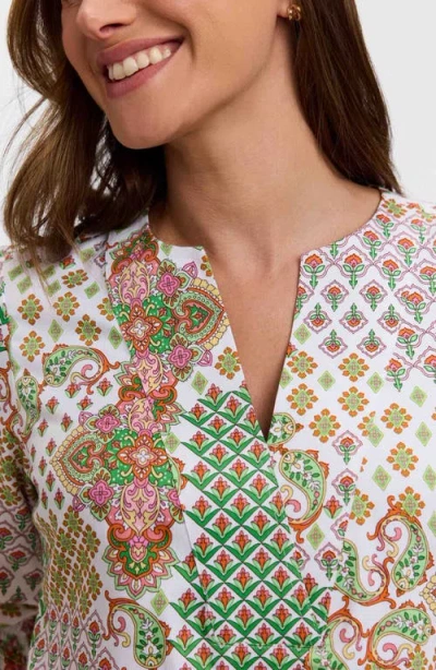 Foxcroft Alicia Patchwork Shift Dress In Multi