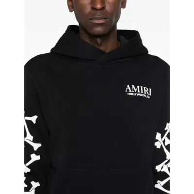 Amiri Cotton Sweatshirt Featuring Bone Print In Black