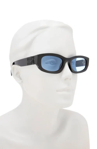 Miu Miu 53mm Irregular Sunglasses In Black