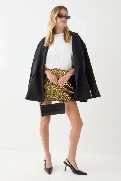 Misspap Studded Sequin Embellished Mini Skirt In Multi