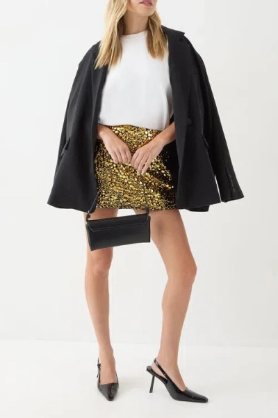 Misspap Studded Sequin Embellished Mini Skirt In Multi